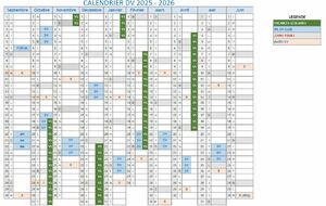 Calendrier 2025/2026