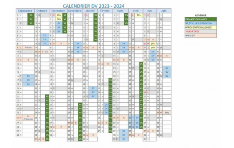 Calendrier DV 2023-2024